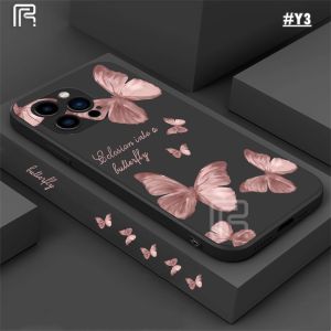 (Lokal Ready) Casing hp Realme C53 C51 C55 C33 C30 C31 C30S C35 Realme10 9i 8i 7i 5i 6i C2 C21Y C11 2021 C20 C25Y C17 C3 C12 C15 Tepi Lurus Fantasy Motif Kupu-Kupu Samping Soft Case