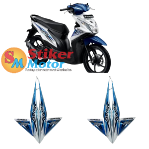 lis les sticker striping body motor honda beat fi 2015 putih biru