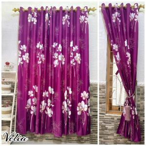 Gorden Tirai Pintu Dan Jedela Motif Bunga Cantik