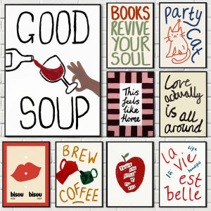 Canvas Wall Art Poster Retro Typography Quote Print Living Room Cafe Kitchen Home Decor Gallery Wall Gift