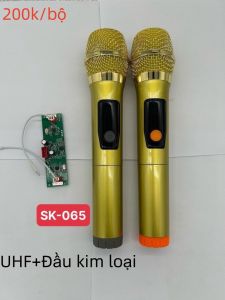2  MICRO  uhf loa kéo  không dây kèm mic mạch mới đầu kim loại cho loa kéo