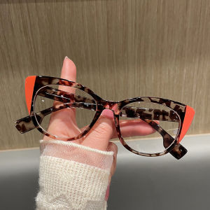 (GENTLE MOSCOT) Western Multicolor Fashion Big Frame Eyeglasses Cat Eye Anti Blue Light Hiphop Glasses