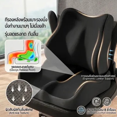 นั่งอยู่บนก้อนเมฆ เบาะรองนั่ง เบาะรองหลังเพื่อสุขภาพ เเละเบาะรองนั่ง มีให้เลือกสองสี เมมโมรี่โฟมแท้ 100% เบาะรองหลัง เบาะรองนั่งเมมโมรี่โฟม เบาะรองเก้าอี้