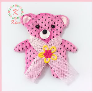 Patch Boneka kodok pink gliter plus pita pink satin dekorasi souvenir