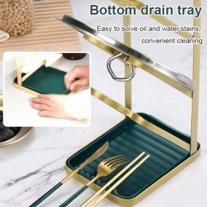 Pot Lid Holder Unit Easy Draining Pot Lid Holder Light Luxury Multifunction High-temperature Baking Process