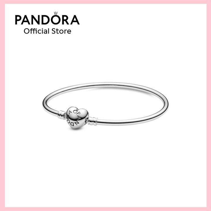 Pandora Moments Heart Clasp Bangle