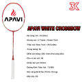 Vợt cầu lông Apavi White Crossbow 1 khung vợt 1 túi Chính hãng bảo hành 3T. 