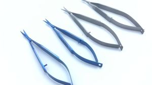 QSWTITAN Ophthalmic Castroviejo Corneal scissors 12.5cm Titanium Capsule membrane scissorssurgical instrument