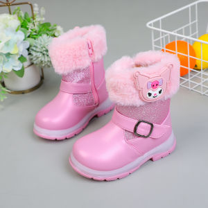 kids shoes LED rubber boots for kids girl korumi light up ankle zip boots for kids size 21-30