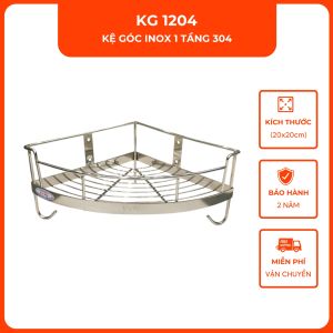 Kệ góc 1 tầng inox 304 VINA KG 1204 size 20x20cm
