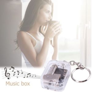 BONGORY Acrylic Material Acrylic Music Box Keychain Handy Crank Mini Mini Mechanical Music Box Elegant Multicolored Musical Instrument Keychain For Music Lovers