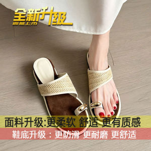[Free Shipping] Versatile Retro Sandals For Summer 2026 New Style With A Wedge Heel And A Toe-Post Design Suitable For Wearing Outdoors