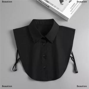 [COD] Beaution Collar White Black Blouse Sweater Detachable Shirt Women Cotton Lapel Blouse Top Women Clothes Accessories