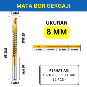 Mata Bor Gergaji HSS Drill Bits Titanium Coated / Pelubang / Ukir Kayu Logam Plat Plastik Woodworking Set Baja Beton Serbaguna Multifungsi Alat Perkakas Pertukangan Tukang