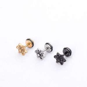 D42 Korean Fashion Six-pointed star earrings punk mens simple earrings personalized female earrings 韩国时尚六尖星耳环