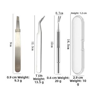 NALANILI Reusable Tick Removal Tweezers Scratching Hook Stainless Steel Tick Fork Tool  Cleaning Flea Remover Tool Pet Grooming Supplies