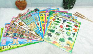 POS-SELUSIN PAHE PAKET HEMAT SELUSIN (12pcs) Poster Anak TK PAUD SD Motif Komplit Random