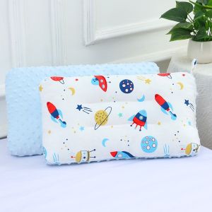 Warm.home-MY Kids Bed Pillow Bean Fleece Cotton Cover Washable 3D Bean Shape Neck Support Soft Breathable Rumah Tangga Travel
