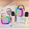 Mini K12 Wireless Bluetooth Karaoke speaker Portable dual microphone Family KTV set. 