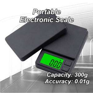 300G 0.01G High Precision Mini Digital Scale Portable LCD Backlight Electronic Scale Weighing Tool