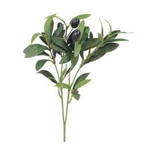 WARMIE With Olive Fruit Artificial Olive Branch Handmade Elegant Artificial Olive Leaf Creative Plastic Fake Plants Living Room