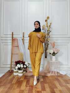 SETCEL POLOS RAYON KATUN TWILL KEKINIAN ONE SET ARSYLLA SETELAN TERBARU 2023