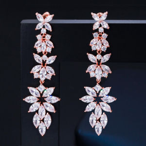 SEQUITO High Quality Goddess White Gold Color Jewelry Pave Setting Sparkle AAAAA Cubic Zirconia Super Long Drop Dangle Crystal Earrings Anniversary Gift SE776