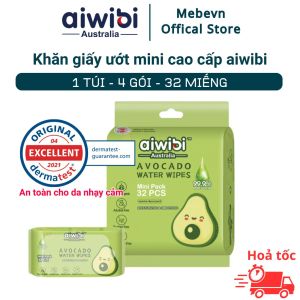 khăn giấy ướt mini bỏ túi khăn giấy ướt mini cho bé khăn giấy mini cao cấp Aiwibi của Úc