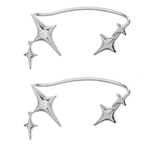 Fashion Star Clip Earrings Sparkling Ear Cuff Gift Simple Climber Earrings Wrap Party Drop Earrings