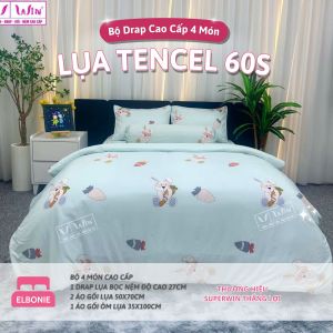 Bộ Drap Lụa Tencel Cao Cấp SuperWin Thắng Lợi Mẫu Mới 2025 - Tencel 60s mát mịn chăn chần bông êm ái dễ chịu chính hãng Công Ty Nệm Thắng Lợi Hàng cao cấp chất lượng cao