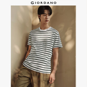 Giordano Men 100% Cotton short sleeve stripe tee Free Shipping 01025563