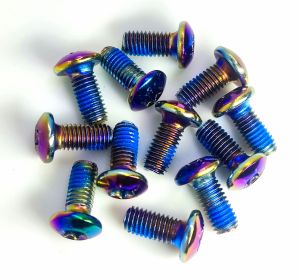12pcs Skru Piring Disk Basikal Titanium Electroplated Bicycle Disc Rotor Bolt M5 x 10mm Disc Screw Cycling Disk Brake Rotor T25 Skru Disc Basikal