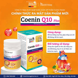 Viên nang Coenin Q10 giúp cải thiện chức năng tim mạch chống oxy hóa tăng cường sức đề kháng hộp 30 viên - Chính hãng Sanct Bernhard Đức