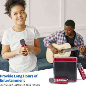 【Shipped From Penang】Speaker for karaoke Family Bluetooth Speaker Dual Wireless Microphone Bluetooth Audio Portable Stereo
