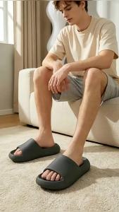 [Free Shipping] New Style Slippers Pink Thick-Soled Height-Increasing Round-Toe Non-Slip Suitable For Summer Wear Can Be Worn Outdoors For Couples And For Guests