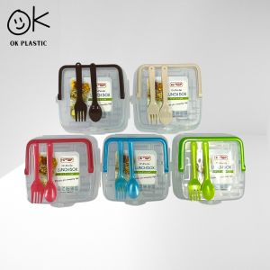 UniGlobal Insulated Double-Layer Bento Box with Spoons & Forks - Stackable Food Storage Container