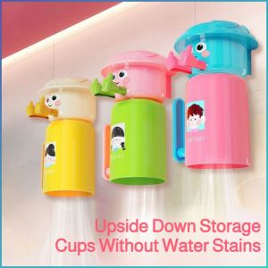 ที่ใส่แก้วแปรงสีฟัน ไม่มีการเจาะ ที่วางแก้วน้ำอ่างล้างหน้า แม่เหล็ก ระบายอากาศและระบายอากาศ