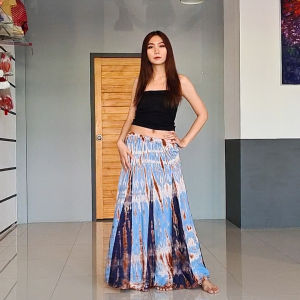 กระโปรงยาว กระโปรงโบโฮ กระโปรงโบฮีเมียน กระโปรงใส่เล่น กระโปรงยาวผ้ามัดย้อม กระโปรงยาวบาติก กระโปรงแนวฮิปปี้ Patchwork tie dye long skirt