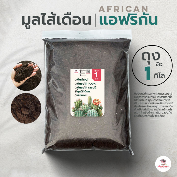 มูลไส้เดือนแอฟริกัน 1 กก. สำหรับแคคตัสและไม้อวบน้ำ