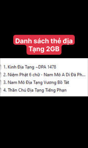 Thẻ Nhớ Micro SD Tải Sẵn Các Bài Tụng Kinh Giảng Pháp Truyện Phật Giáo