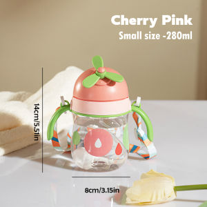 280/380 ML Baby Children Learning Cup Straw Portable Strap Bottle Water Bottle Leak-Proof Baby Training Bottle BPA FREE