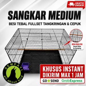 SEMPATI KHUSUS TERKIRIM 1 JAM INSTAN Kandang Kucing Besi Lipat Size M 45x30x30 Fullset Cepuk Tangkaringan Tatakan Kandang Umbaran Batre Burung Kucing Kelinci Hamster Sugar Glider Musang