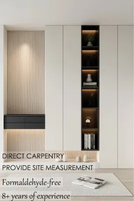 【SG Local Contractor】【Custom Furniture】Living Room Renovation /TV Console /Feature Wall / Hallway/ Display cabinet /Shoe Cabinet/ Carpentry works