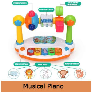 Ready Stock Baby Rotating Musical Toys Intelligent Music Piano Toy Early Educational Toy Mainan Budak Bayi baby piano