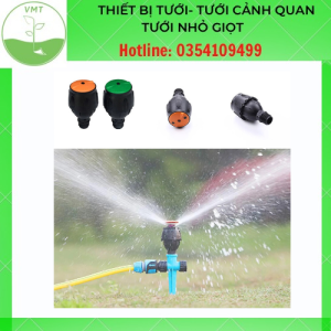 Đầu tưới xoay phun mưa TM-323 Béc bọ tưới xoay 360° chân ren 21 - 1/2"