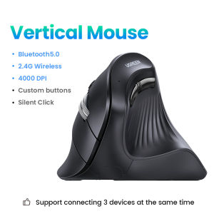【4000DPI Vertical Mouse】 Vertical Ergonomic 4000DPI Wireless Silent Click Mouse Compatible with Laptop PC Windows OS