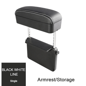 Universal Car Armrest Storage Box Car Seat Gap Organizer Storage Box Adjustable Automotive Center Console Elbow Support Soft Leather Car Arm Rest Box