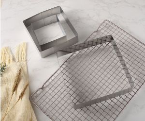 พิมพ์เค้ก รูปสี่เหลี่ยม พิมพ์มูสเค้กสแตนเลสมินิ แม่พิมพ์คุกกี้ ที่ตัดคุกกี้ พิมพ์ทำขนม พิมพ์ทำขนม set 3 ชิ้น 101520CM