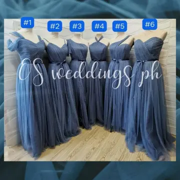 Buy Bridesmaid Dusty Blue Dress online Lazada .ph