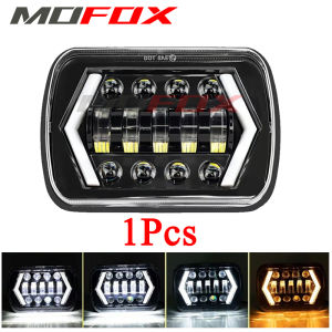 MOFOX E5 5X7 Inch Car LED Square Headlight 60W Assembly DRL Amber Turn Signal Headlight For Car Jeep Off-Road Modified Truck